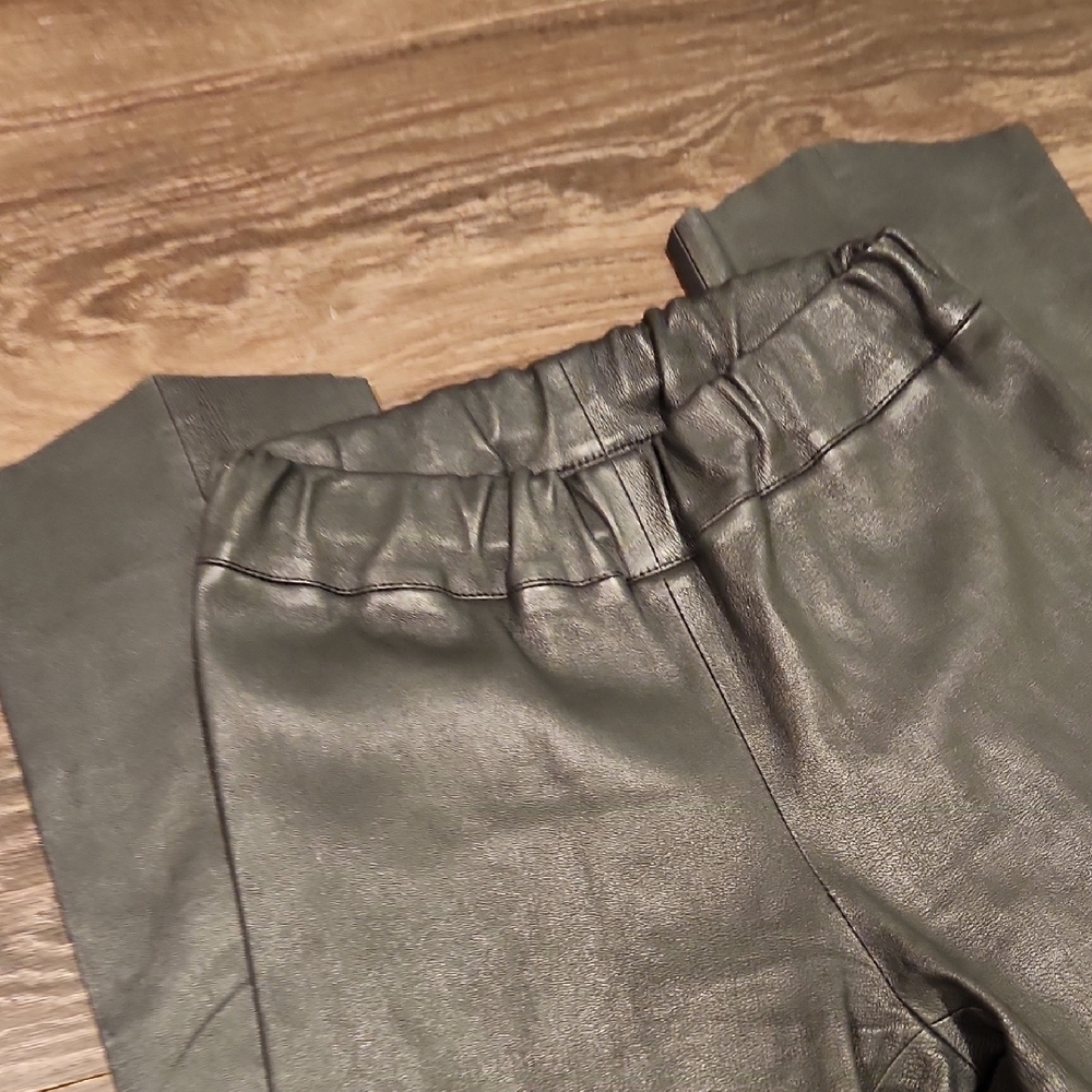 ❤️ CARINA NEW YORK LAMBS LEATHER STEP HEM LEGGINGS, SMALL - Picture 10 of 11